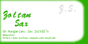 zoltan sax business card
